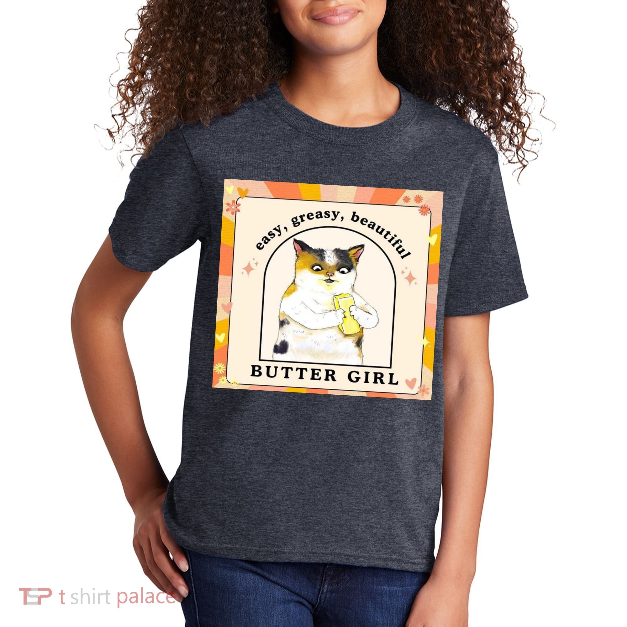 Easy Greasy Beautiful Butter Girl Kids T-Shirt
