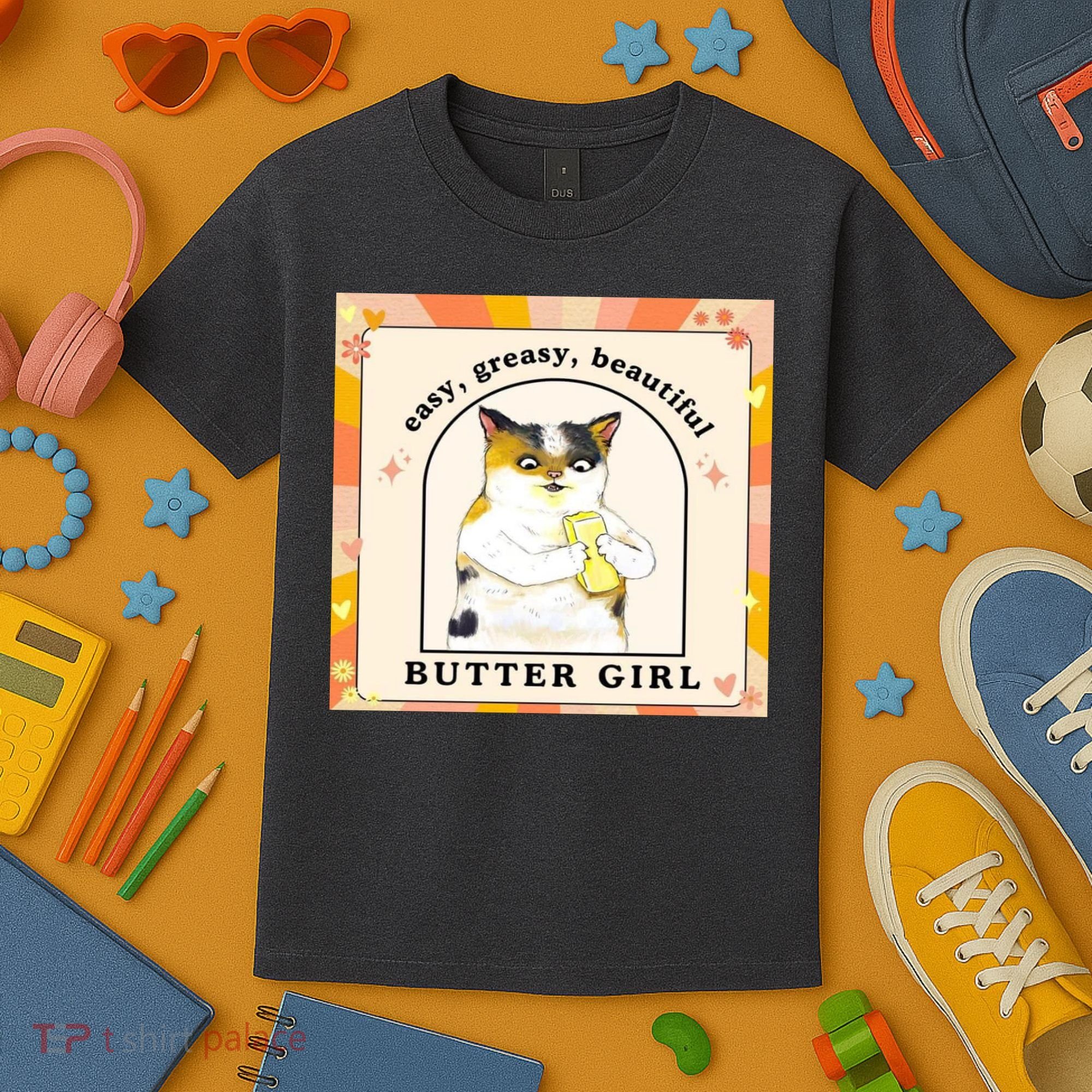 Easy Greasy Beautiful Butter Girl Kids T-Shirt