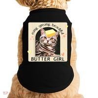 Easy Greasy Beautiful Butter Girl Cat Graphic Doggie Tank thumb 0
