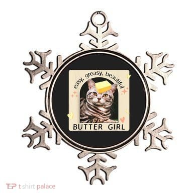 Easy Greasy Beautiful Butter Girl Cat Graphic Ornament
