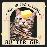 Easy Greasy Beautiful Butter Girl Cat Graphic Golf Towel thumb 3