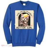 Easy Greasy Beautiful Butter Girl Cat Graphic Sweatshirt thumb 0