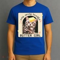 Easy Greasy Beautiful Butter Girl Cat Graphic T-Shirt thumb 3