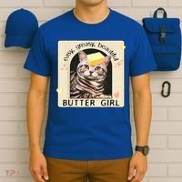 Easy Greasy Beautiful Butter Girl Cat Graphic T-Shirt thumb 6