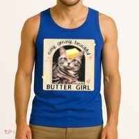 Easy Greasy Beautiful Butter Girl Cat Graphic Tank Top thumb 3