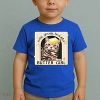 Easy Greasy Beautiful Butter Girl Cat Graphic Toddler T-Shirt thumb 2