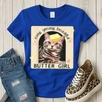 Easy Greasy Beautiful Butter Girl Cat Graphic Women's T-Shirt thumb 3