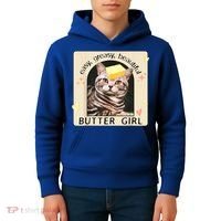 Easy Greasy Beautiful Butter Girl Cat Graphic Kids Hoodie thumb 4