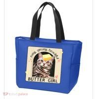 Easy Greasy Beautiful Butter Girl Cat Graphic Tote Bag thumb 3