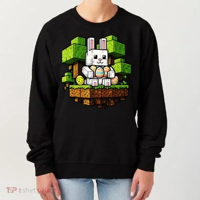 Easter Gamer Bunny Pixel Rabbit Women's Sweatshirt