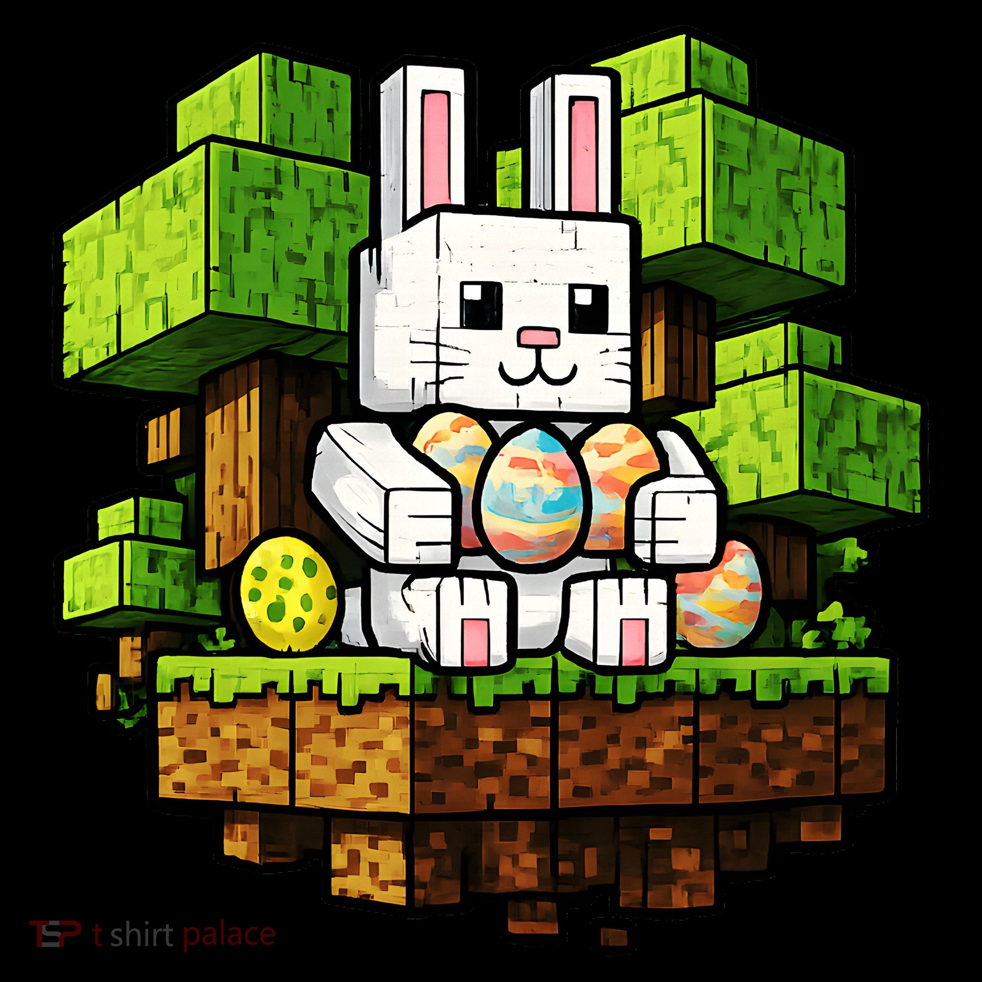 Easter Gamer Bunny Pixel Rabbit USA-Made Doggie Bandana
