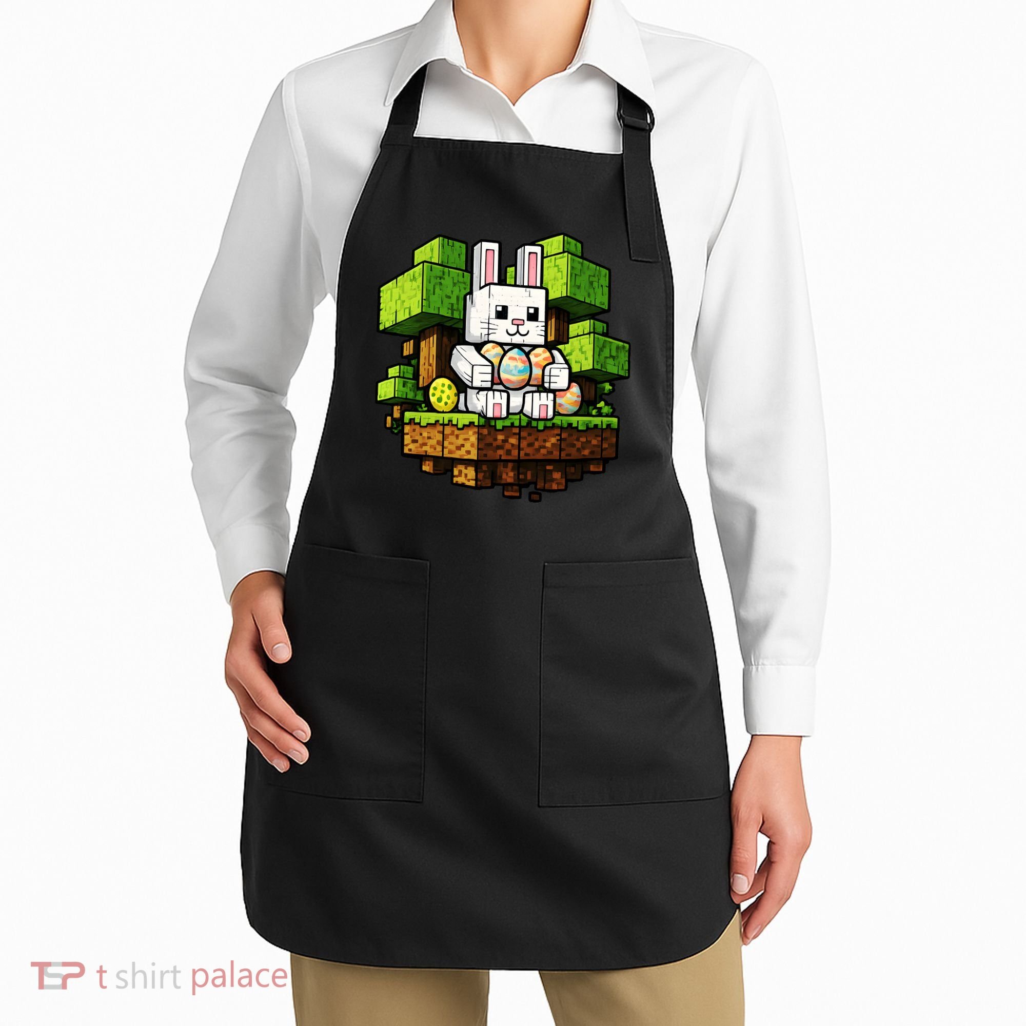 Easter Gamer Bunny Pixel Rabbit Apron