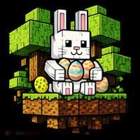 Easter Gamer Bunny Pixel Rabbit Apron thumb 3