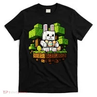 Easter Gamer Bunny Pixel Rabbit T-Shirt thumb 0