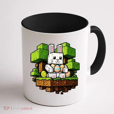 Easter Gamer Bunny Pixel Rabbit Coffee Mug back