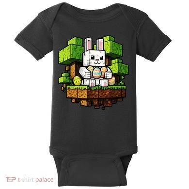 Easter Gamer Bunny Pixel Rabbit Baby Bodysuit