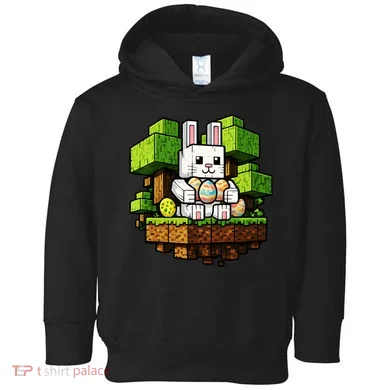 Easter Gamer Bunny Pixel Rabbit Toddler Hoodie
