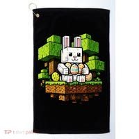 Easter Gamer Bunny Pixel Rabbit Golf Towel thumb 0