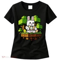 Easter Gamer Bunny Pixel Rabbit Women's T-Shirt thumb 0