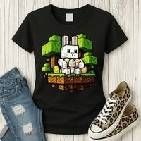 Easter Gamer Bunny Pixel Rabbit Women's T-Shirt thumb 3