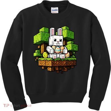 Easter Gamer Bunny Pixel Rabbit Kids Sweatshirt