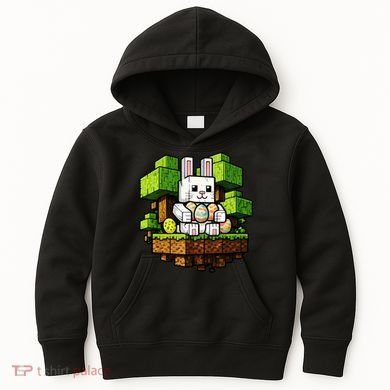 Easter Gamer Bunny Pixel Rabbit Kids Hoodie