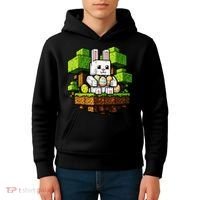 Easter Gamer Bunny Pixel Rabbit Kids Hoodie thumb 4