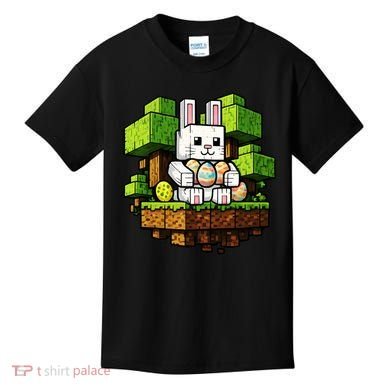 Easter Gamer Bunny Pixel Rabbit Kids T-Shirt