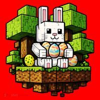 Easter Gamer Bunny Pixel Rabbit Santa Hat thumb 1