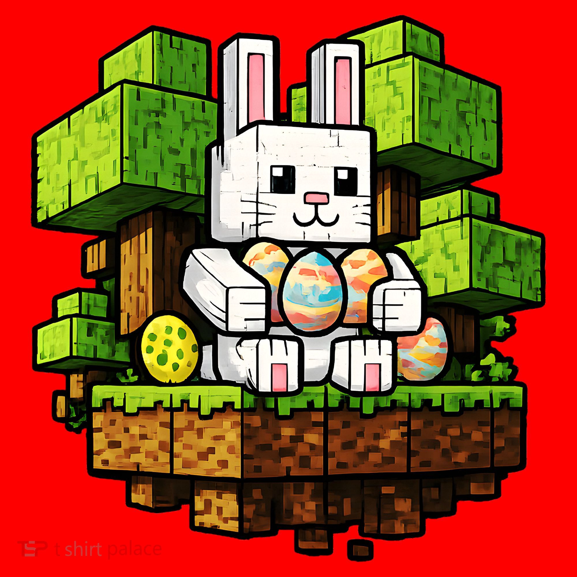 Easter Gamer Bunny Pixel Rabbit Santa Hat