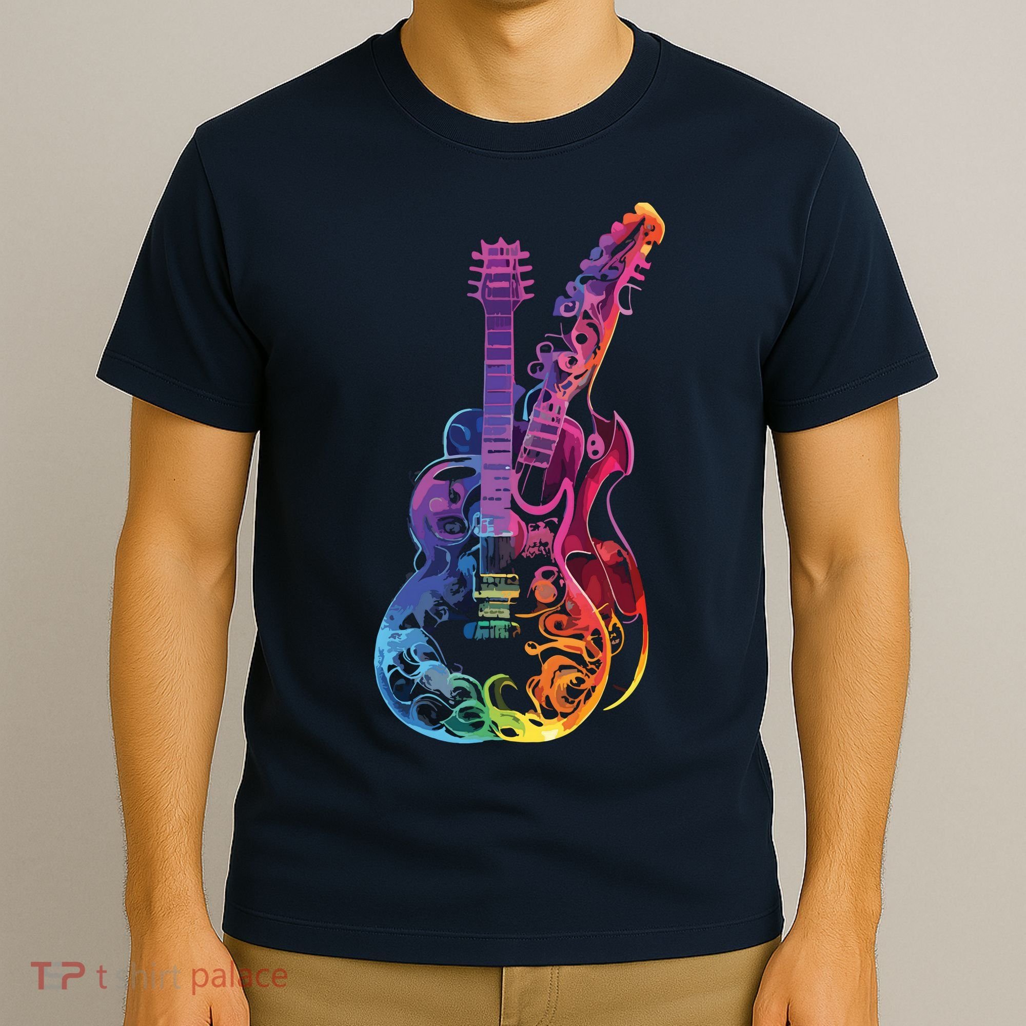 Electric Guitar Colors Colorful Musician Guitar Gift For Guitar Player T-Shirt