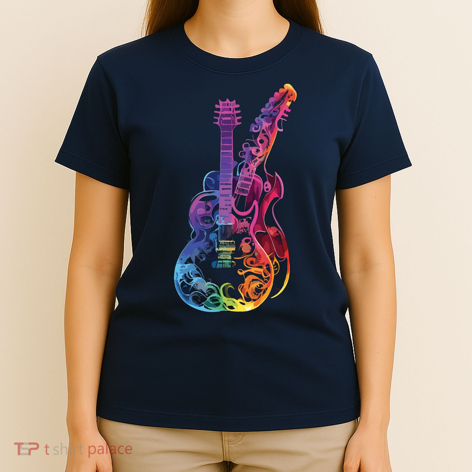 Electric Guitar Colors Colorful Musician Guitar Gift For Guitar Player T-Shirt