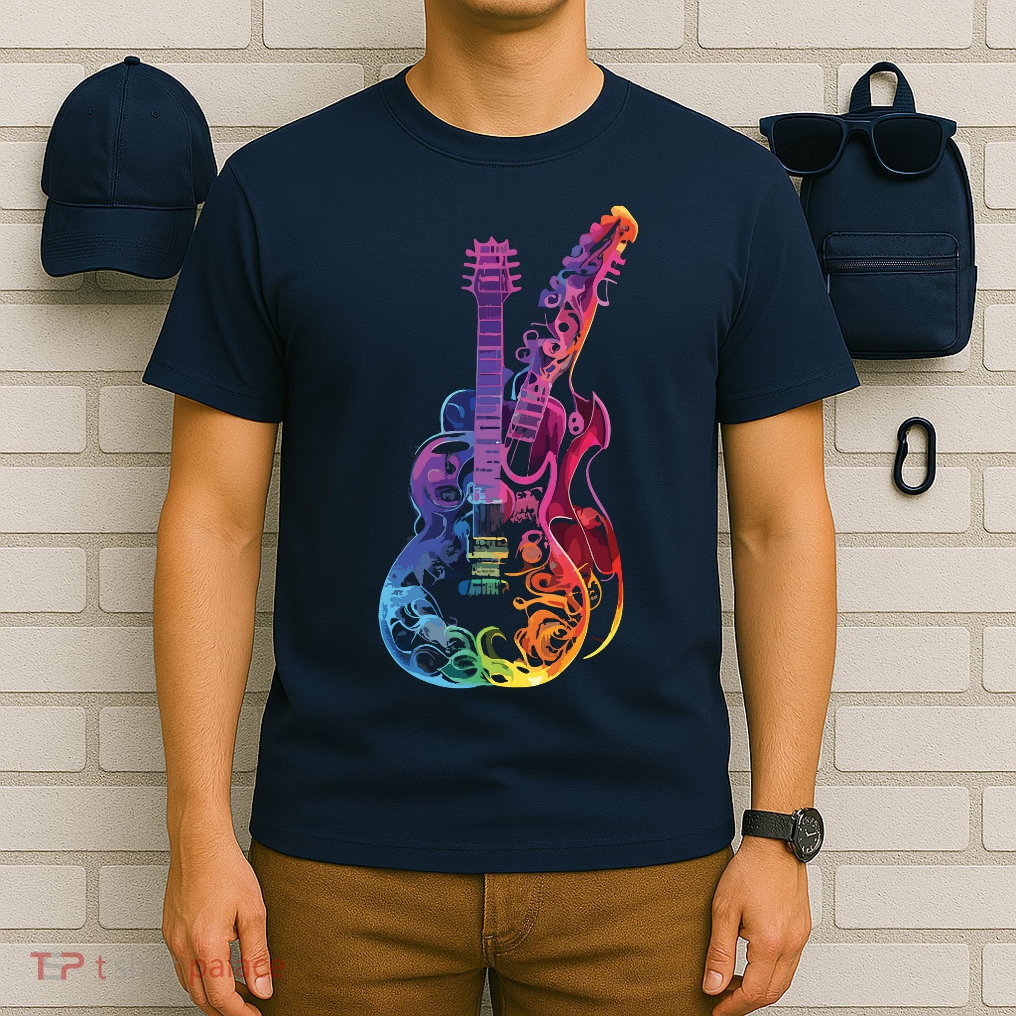 Electric Guitar Colors Colorful Musician Guitar Gift For Guitar Player T-Shirt