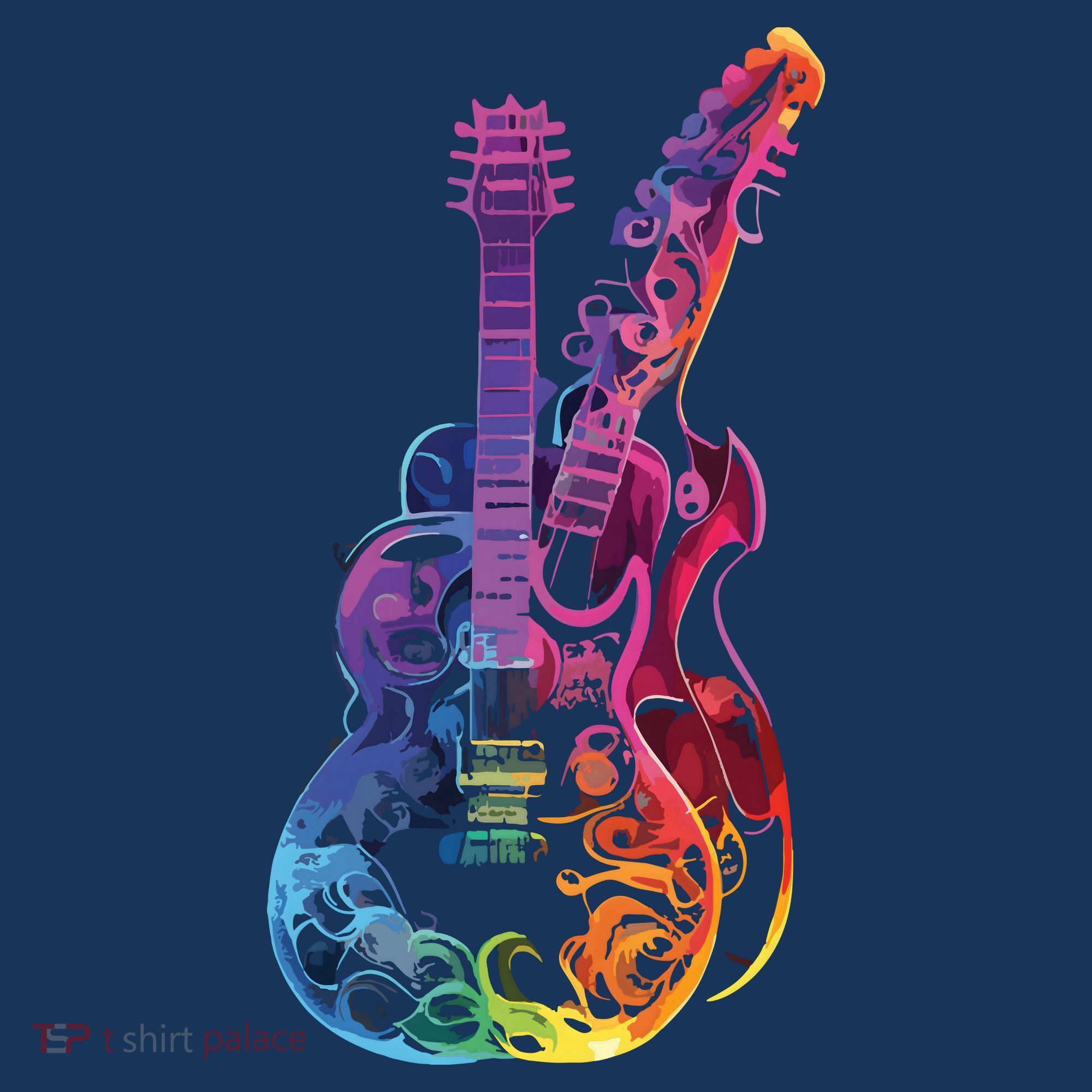 Electric Guitar Colors Colorful Musician Guitar Gift For Guitar Player T-Shirt