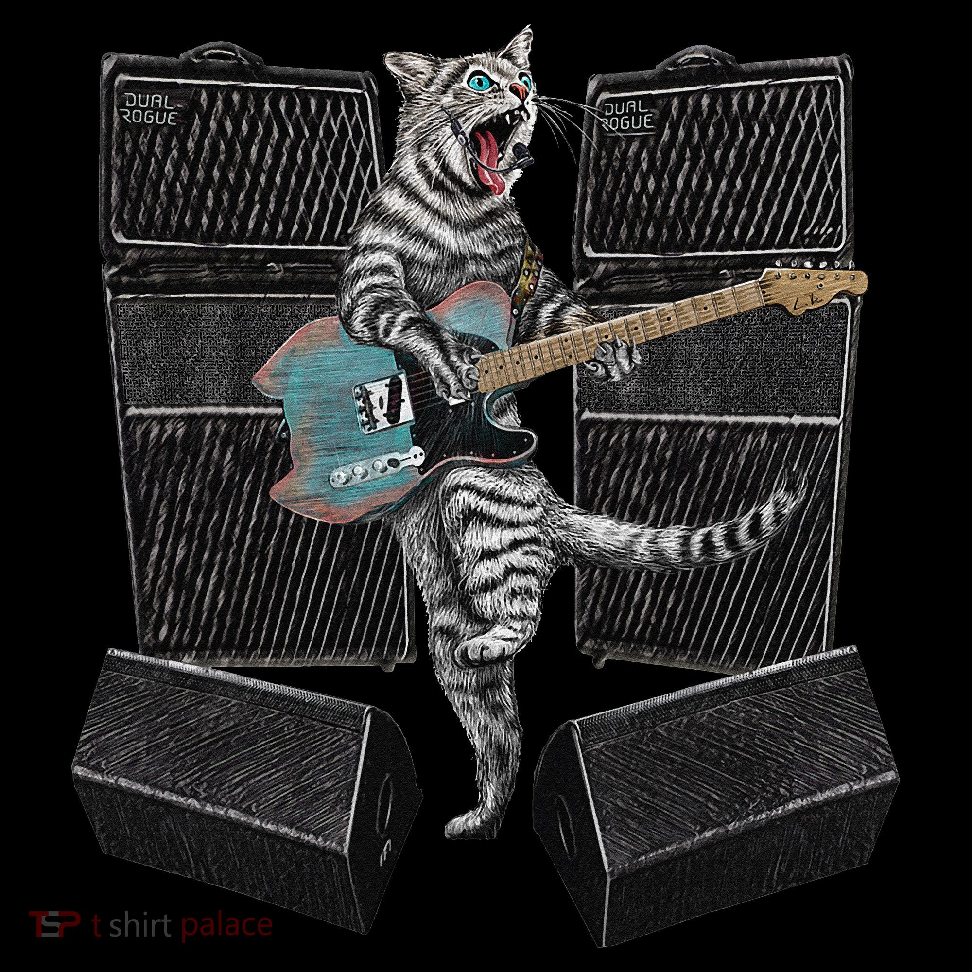 Electric Guitar Cat Amps Monitors Amplified Rockin Kitty Coffee Mug