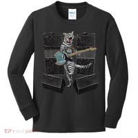 Electric Guitar Cat Amps Monitors Amplified Rockin Kitty Kids Long Sleeve Shirt thumb 0