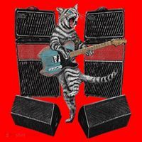 Electric Guitar Cat Amps Monitors Amplified Rockin Kitty Santa Hat thumb 1