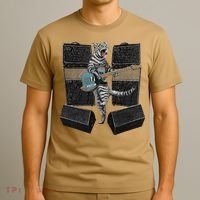 Electric Guitar Cat Amps Monitors Amplified Rockin Kitty T-Shirt thumb 3