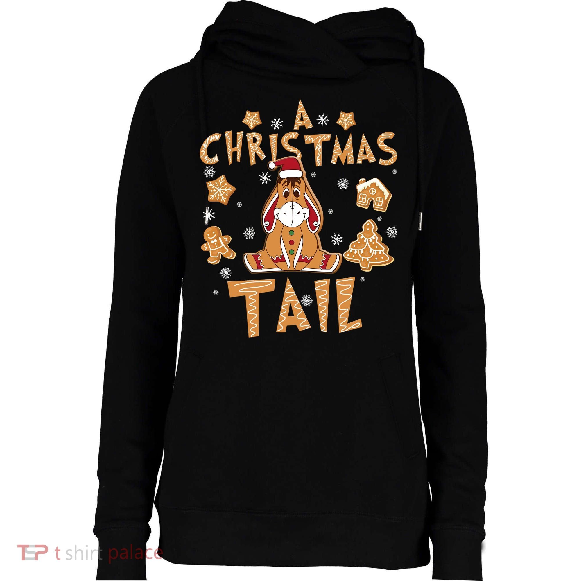 Eeyore Gingerbread Christmas Eeyore Gingerbread Womens Funnel Neck Pullover Hood