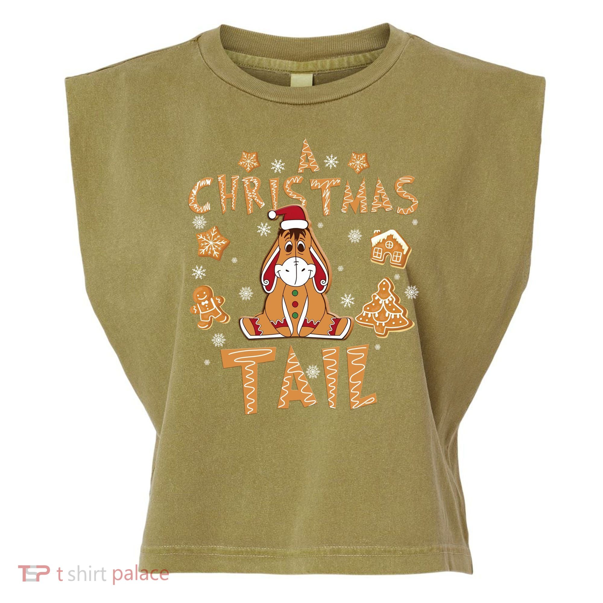 Eeyore Gingerbread Christmas Eeyore Gingerbread Garment-Dyed Women's Muscle Tee
