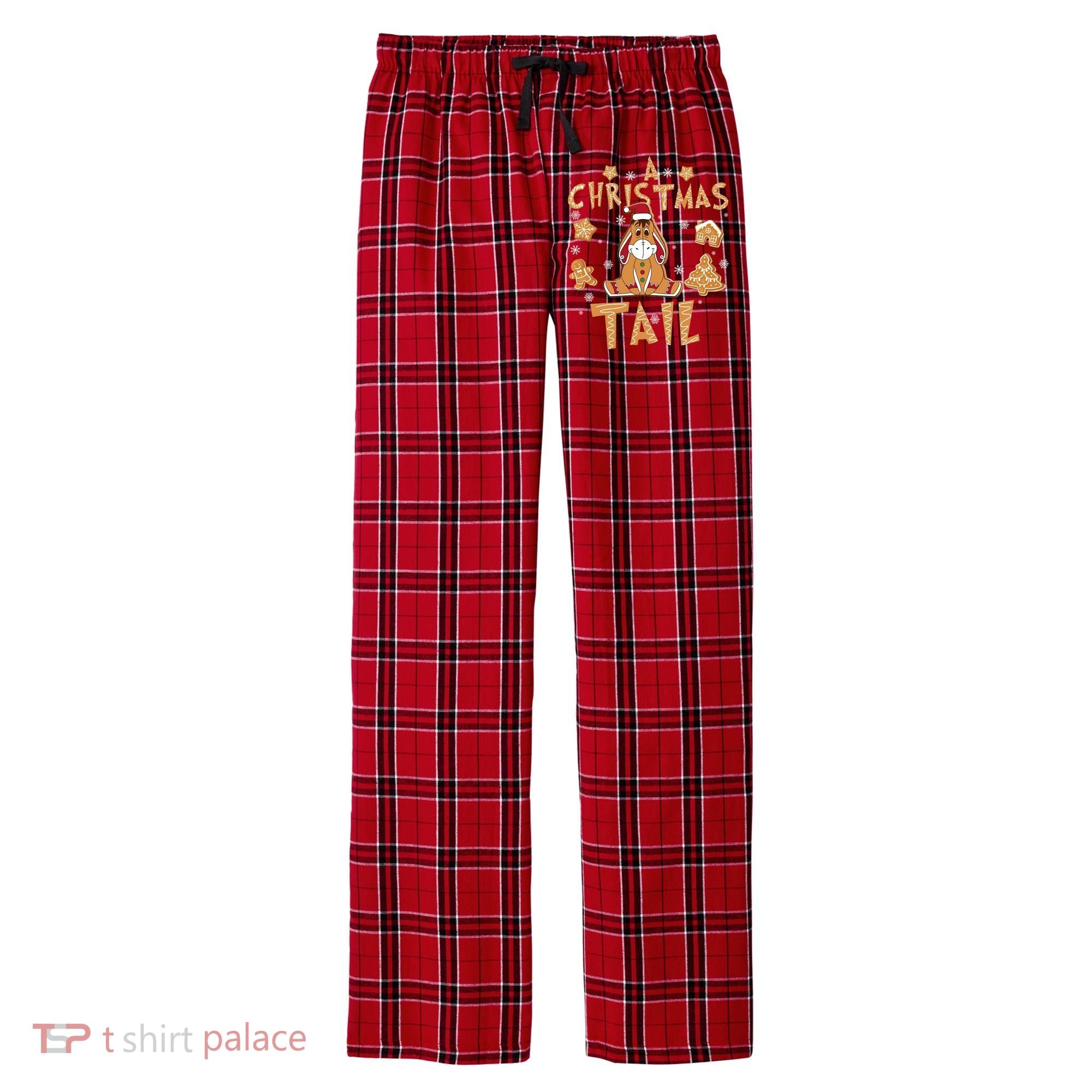 Eeyore Gingerbread Christmas Eeyore Gingerbread Men's Flannel Plaid Pajama Pants