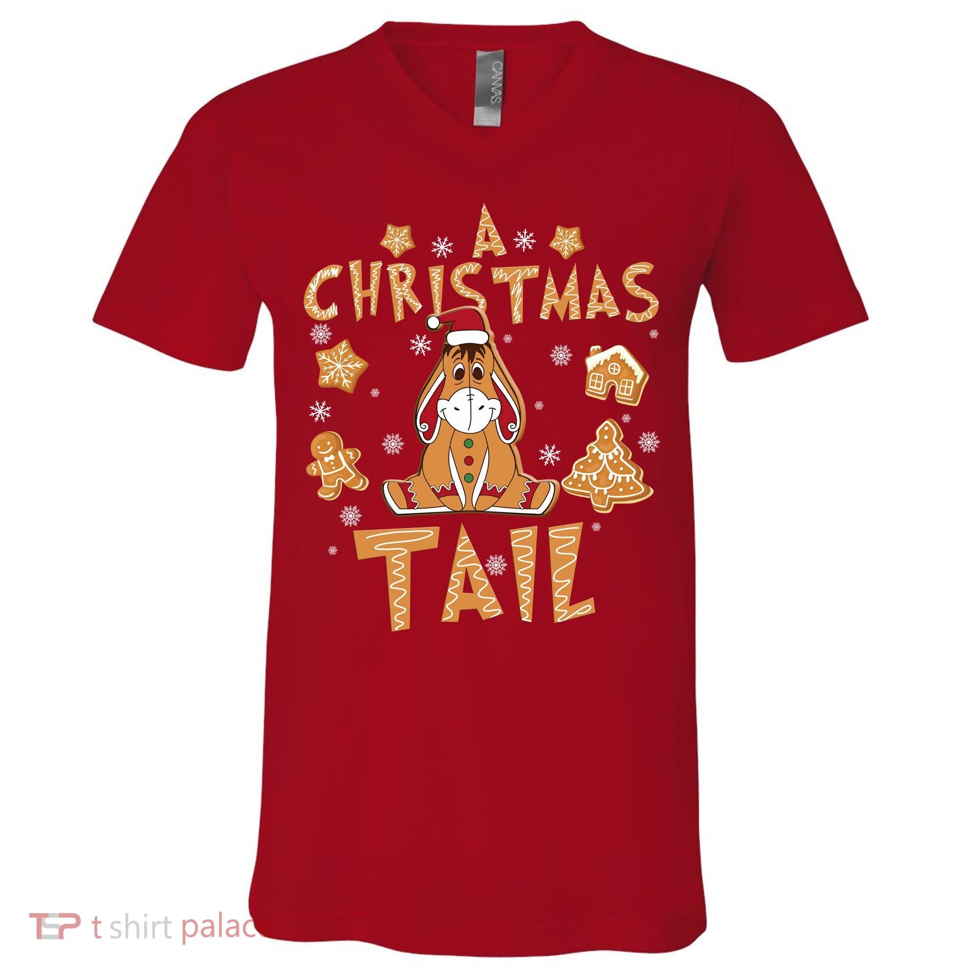 Eeyore Gingerbread Christmas Eeyore Gingerbread V-Neck T-Shirt