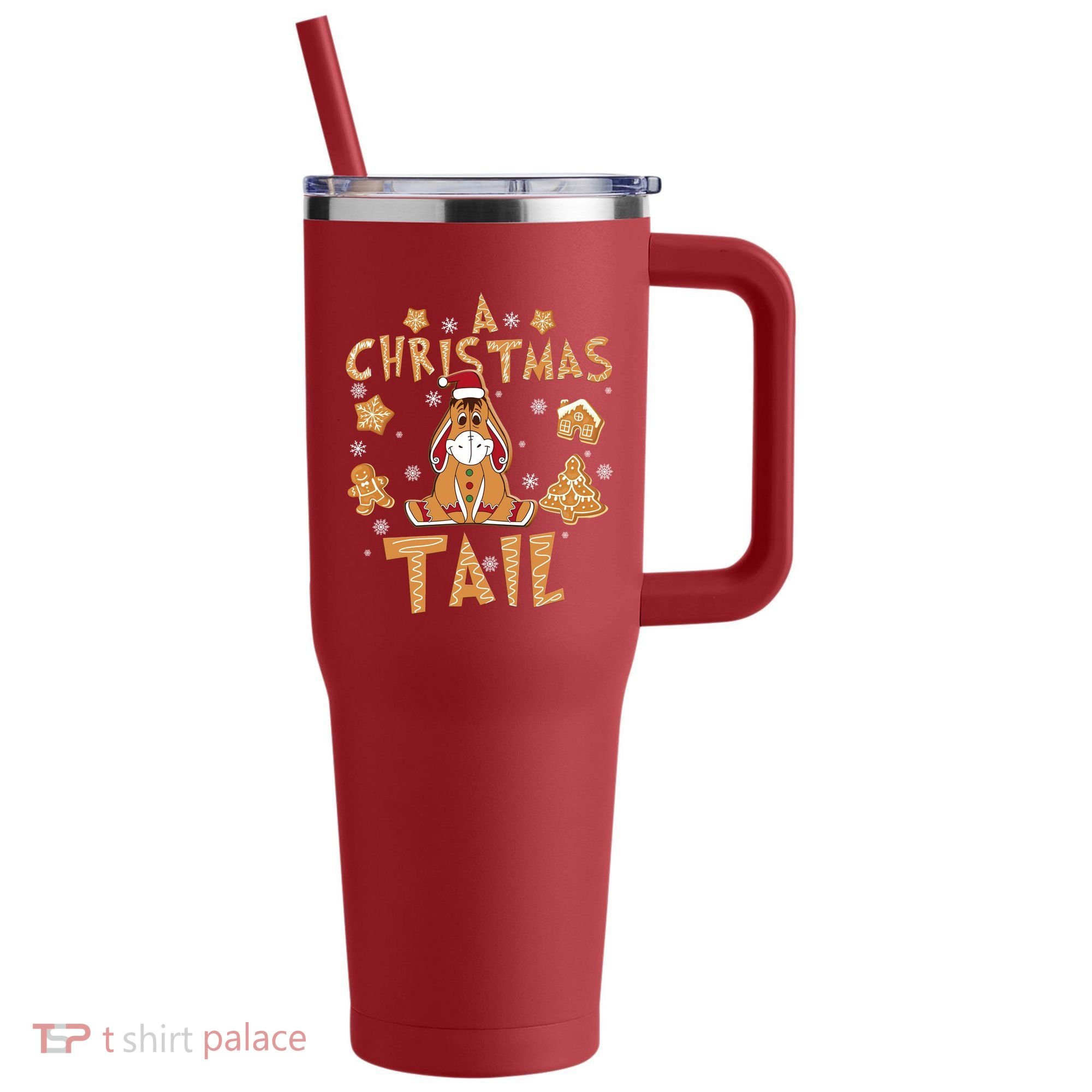 Eeyore Gingerbread Christmas Eeyore Gingerbread 40oz Vacuum Insulated Stainless Steel Travel Tumbler