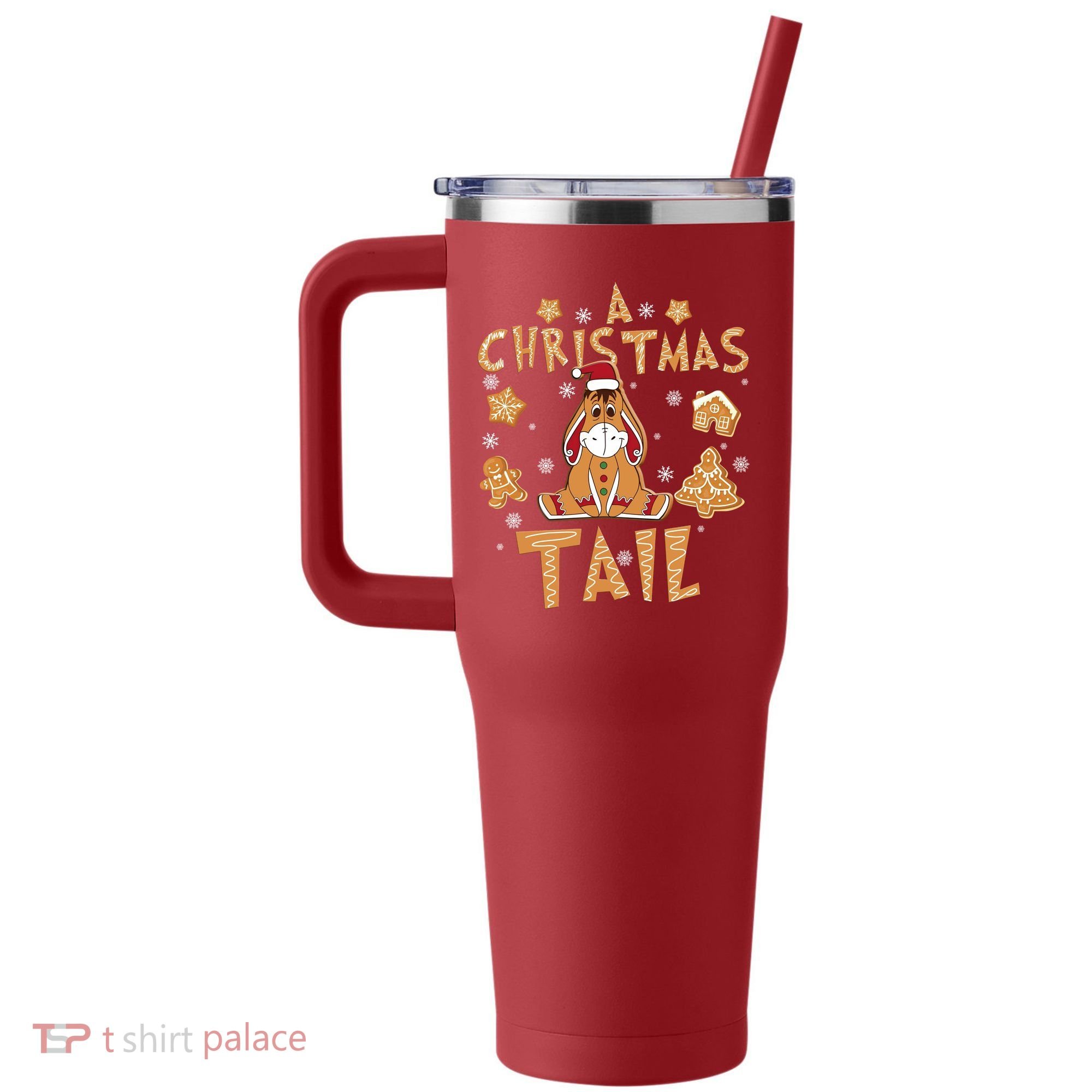 Eeyore Gingerbread Christmas Eeyore Gingerbread 40oz Vacuum Insulated Stainless Steel Travel Tumbler