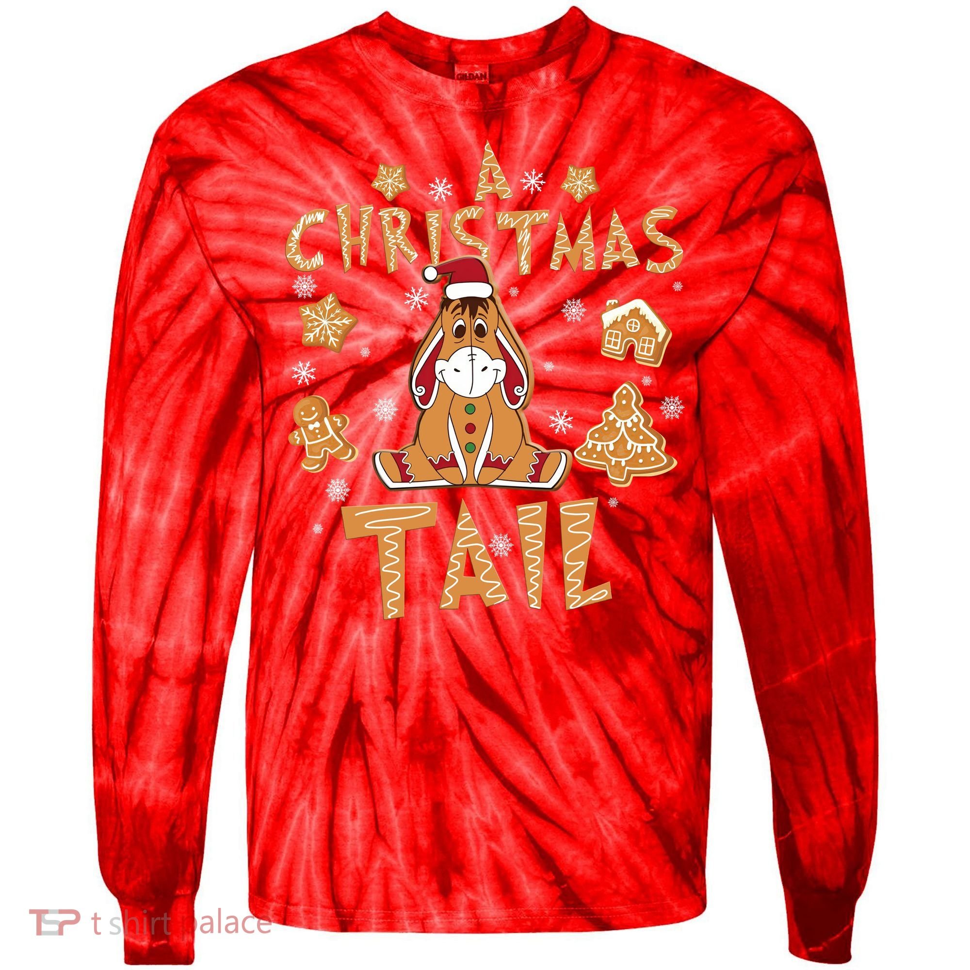 Eeyore Gingerbread Christmas Eeyore Gingerbread Tie-Dye Long Sleeve Shirt