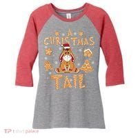 Eeyore Gingerbread Christmas Eeyore Gingerbread Women's Tri-Blend 3/4-Sleeve Raglan Shirt thumb 0