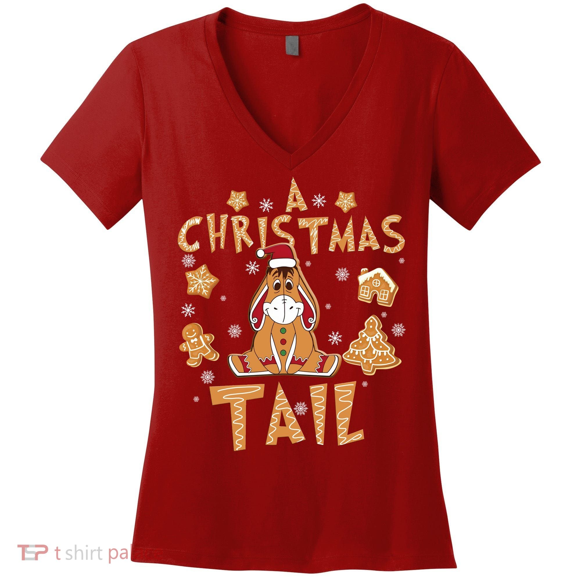 Eeyore Gingerbread Christmas Eeyore Gingerbread Women's V-Neck T-Shirt