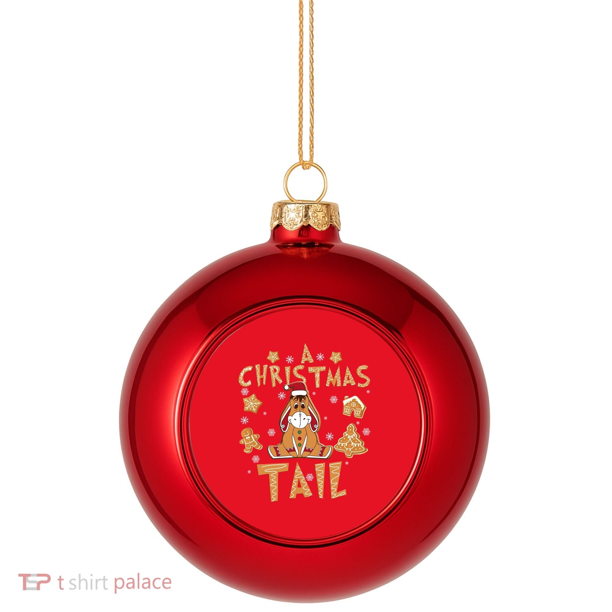 Eeyore Gingerbread Christmas Eeyore Gingerbread Plastic Christmas Ball Ornament