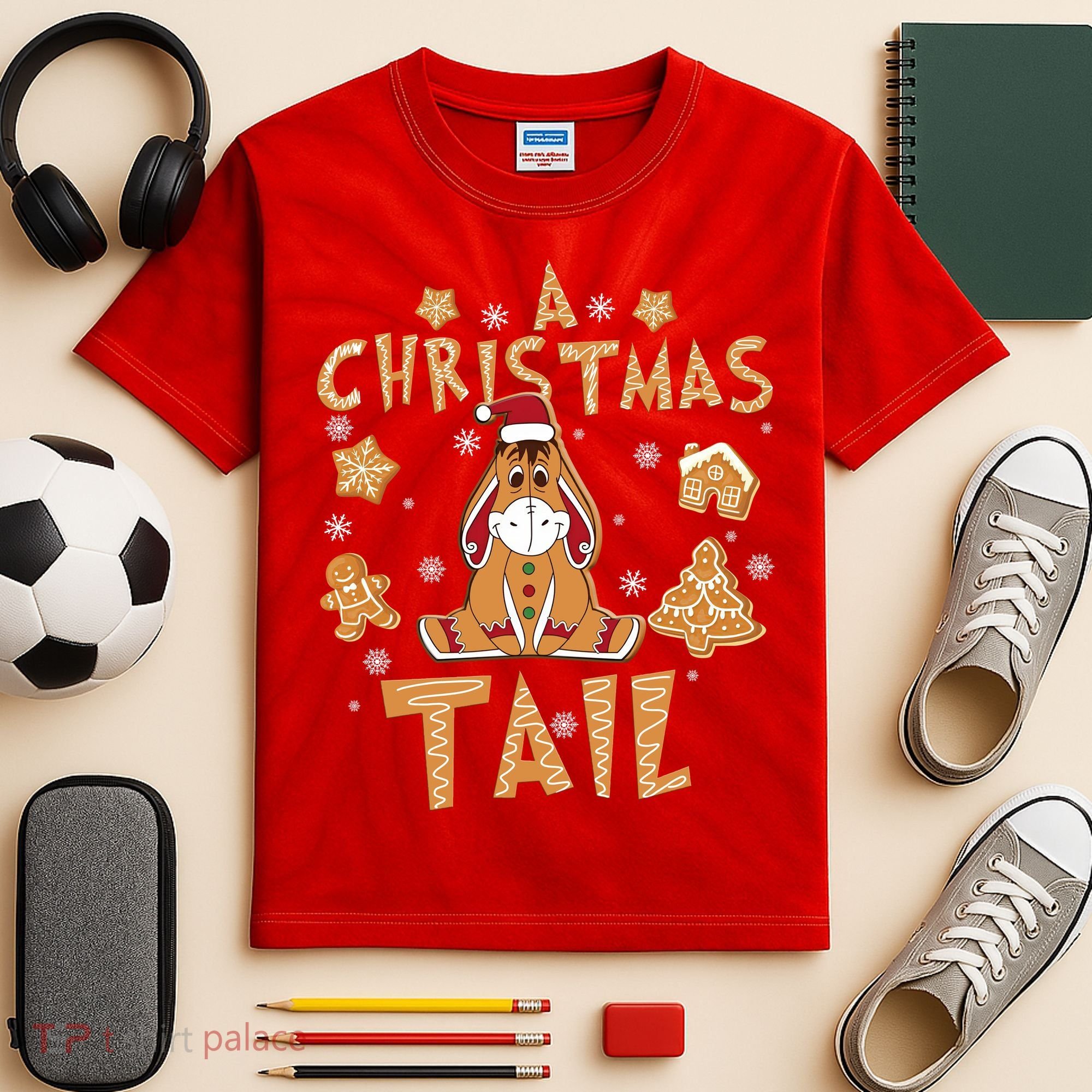 Eeyore Gingerbread Christmas Eeyore Gingerbread Kids Tie-Dye T-Shirt