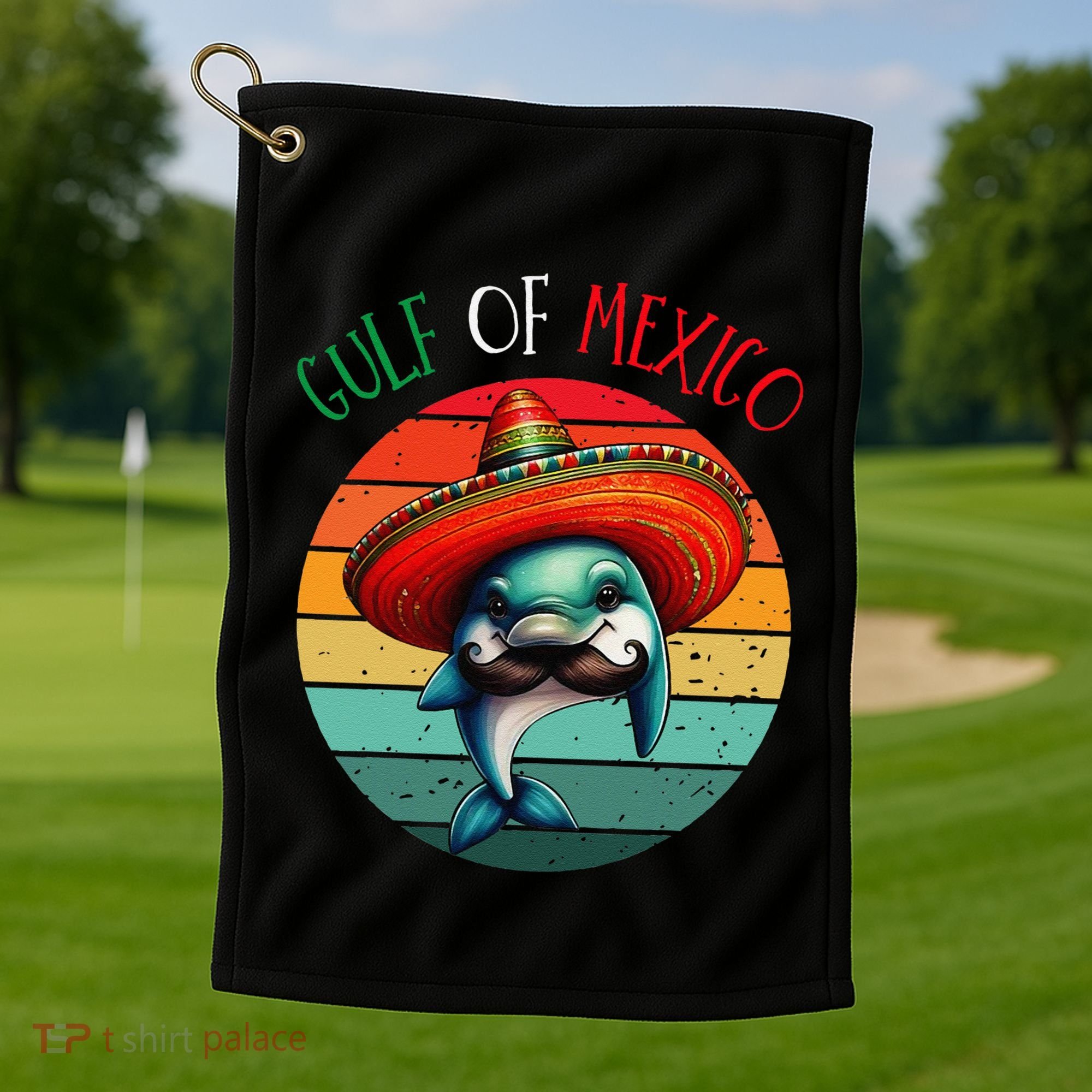 El Golfo De MéXico Dolphin Gulf Of Mexico Golf Towel